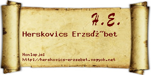 Herskovics Erzsébet névjegykártya